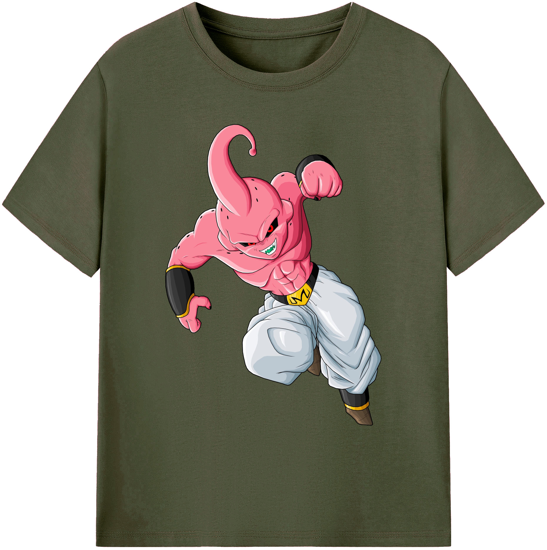 （画像用） ドラゴンボール 魔人ブウ DRAGON BALL Majin Buu 綿100％ メンズ半袖Tシャツ｜肌触りやわらか＆通気性